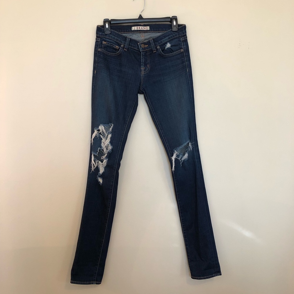 Anthropologie J. Brand low rise pencil leg torn DKV 26 - Picture 6 of 8